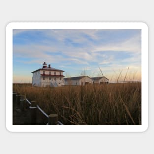 Point Lookout Lighthouse with the buoy and coal sheds Sticker